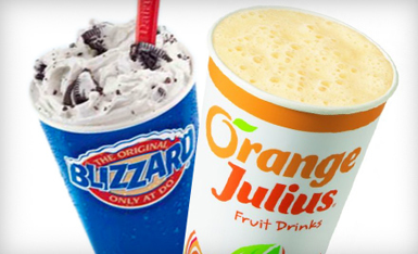 Dairy Queen Ice Cream and Orange Julius Fruit Smoothy
